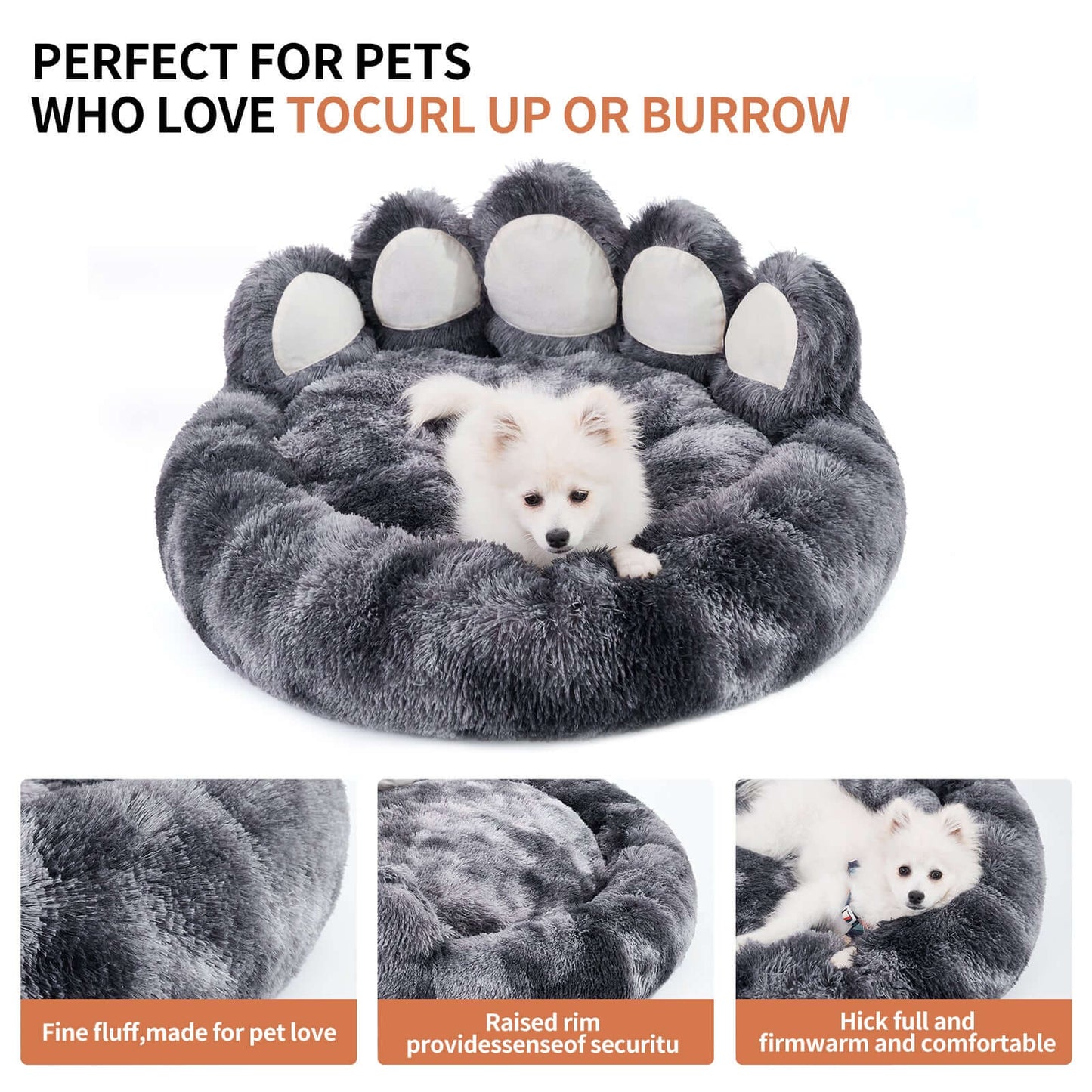 Cute Bear Paw Dog Bed