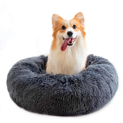 Round Plush Puppy Bed