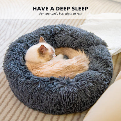 Round Plush Puppy Bed