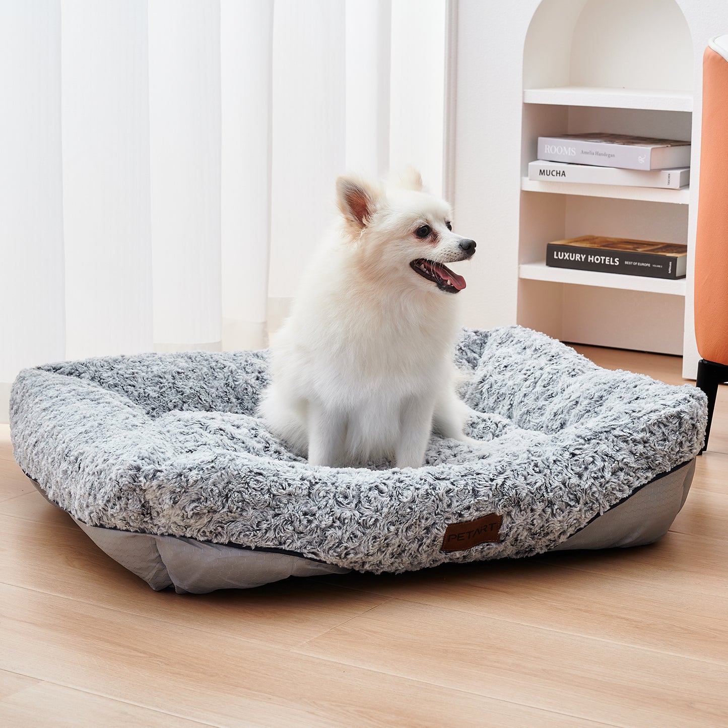 Swirl Rose Velvet Dog Bed