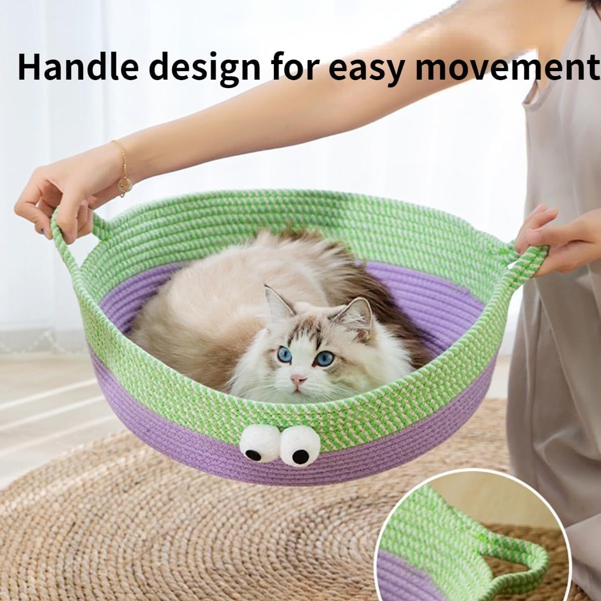 Woven Cotton Rope Cat Bed