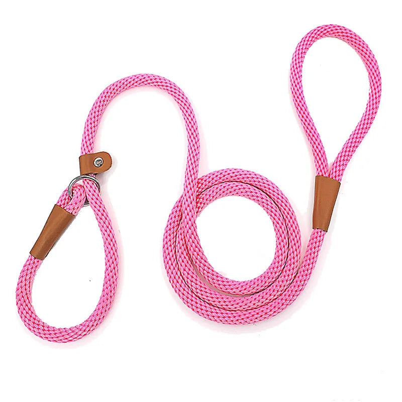 "Dog slip lead with adjustable handle"