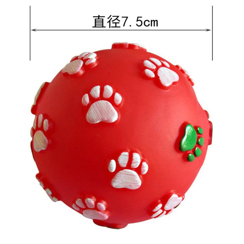 Squeaky Dog Footprint Ball