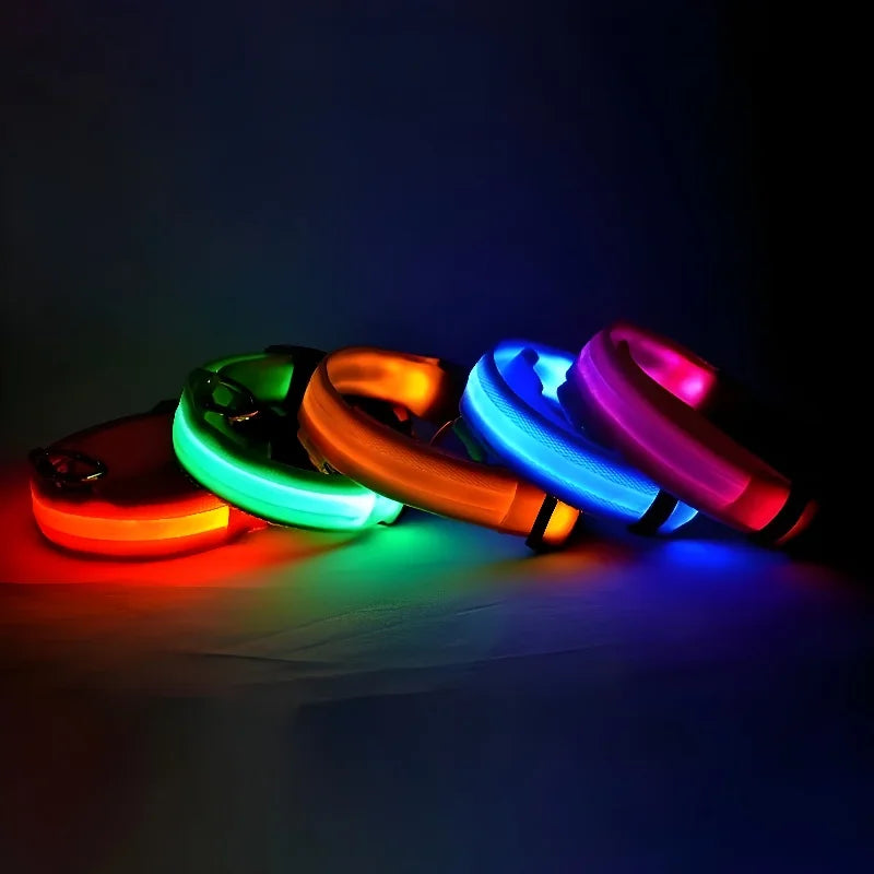 LED Glow-in-the-Dark Dog Collar Leash