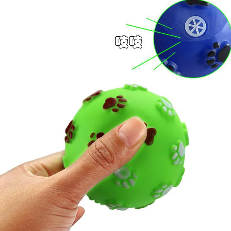 Squeaky Dog Footprint Ball