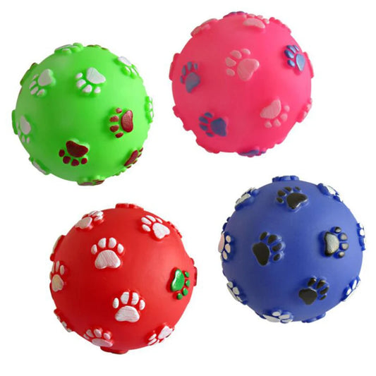 Squeaky Dog Footprint Ball