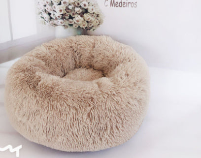 Round Plush Puppy Bed